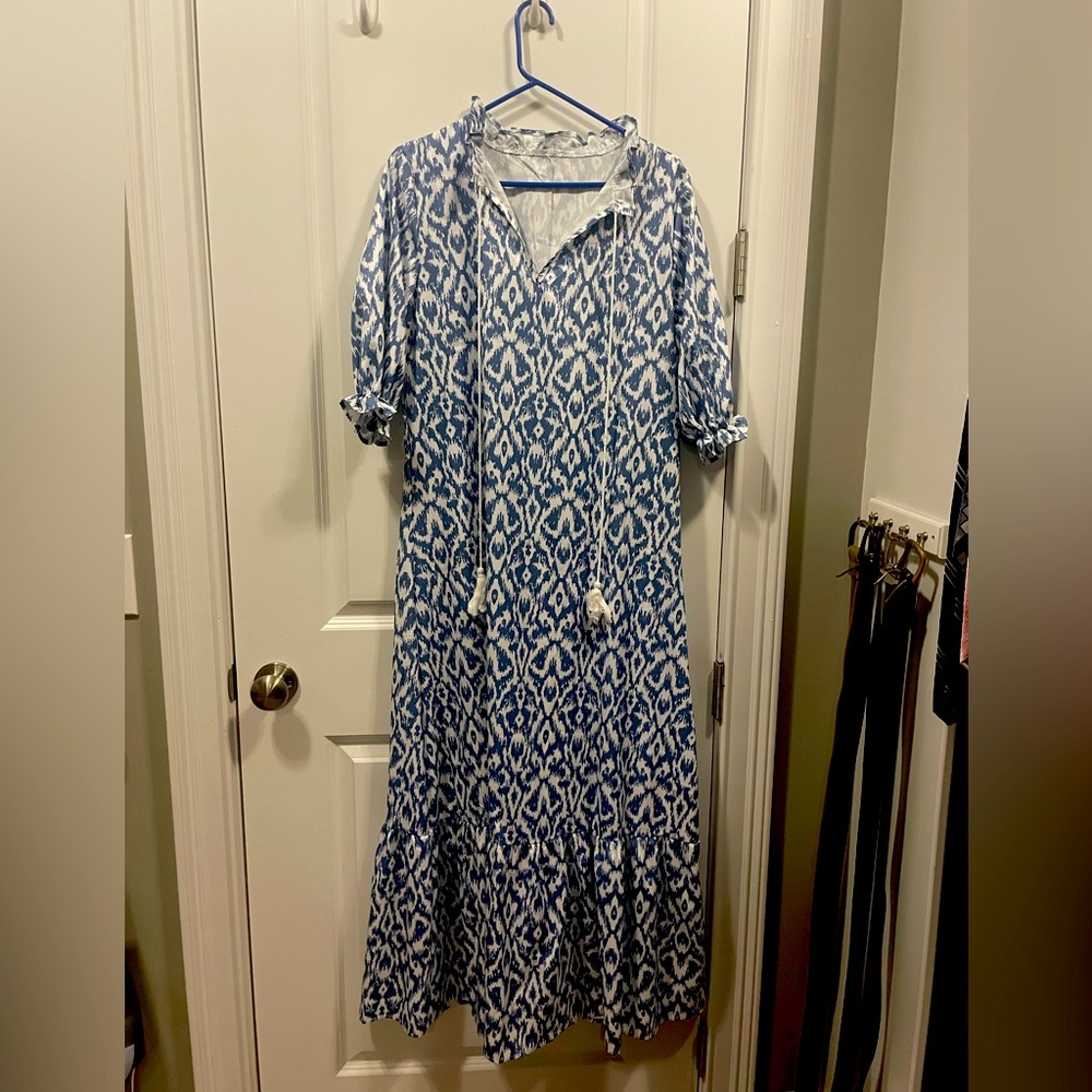 Blue Patterned Women's Dress